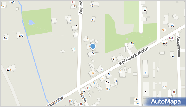 Sosnowiec, Wopistów, 2A, mapa Sosnowca