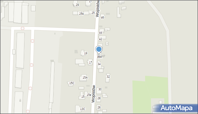 Sosnowiec, Wopistów, 36A, mapa Sosnowca