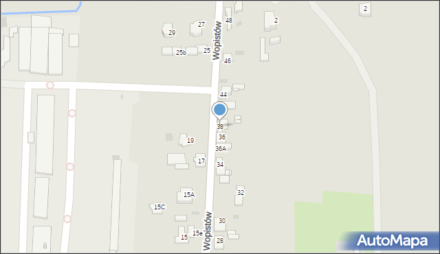 Sosnowiec, Wopistów, 38, mapa Sosnowca