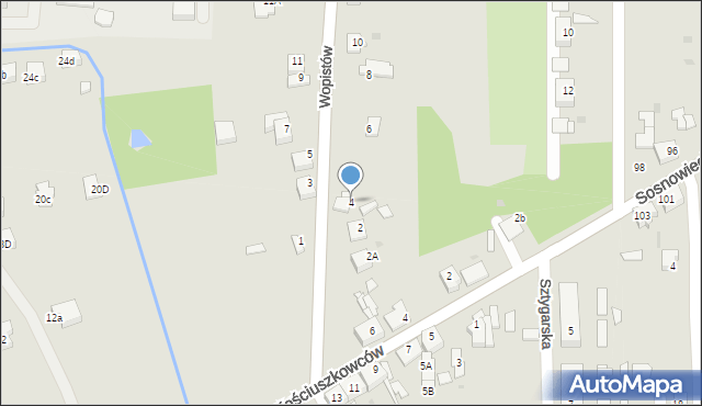 Sosnowiec, Wopistów, 4, mapa Sosnowca