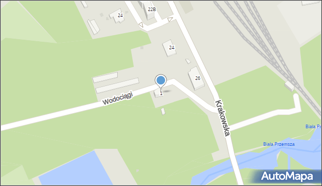 Sosnowiec, Wodociągi, 1, mapa Sosnowca