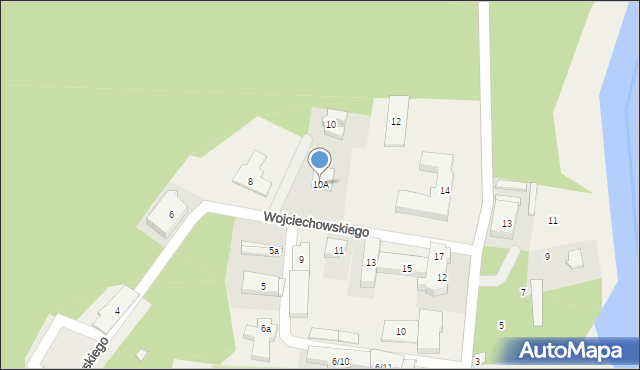 Spała, Wojciechowskiego Stanisława, prezydenta, 10A, mapa Spała