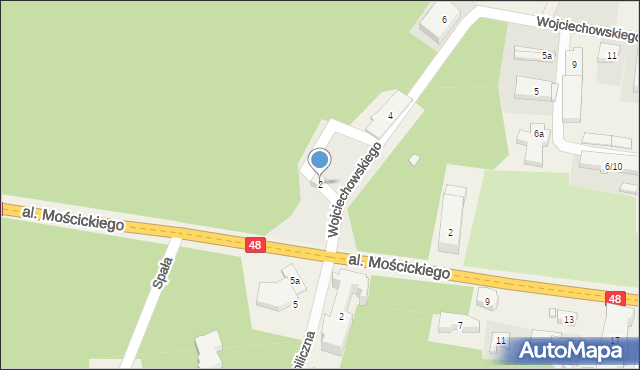 Spała, Wojciechowskiego Stanisława, prezydenta, 2, mapa Spała