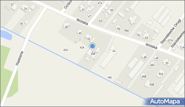 Stanisławów Drugi, Wolska, 44a, mapa Stanisławów Drugi