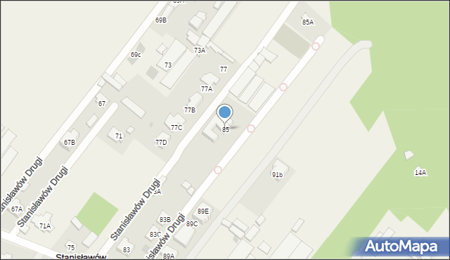 Stanisławów Drugi, Wolska, 85, mapa Stanisławów Drugi