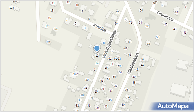 Stare Babice, Wołodyjowskiego Michała, 12, mapa Stare Babice