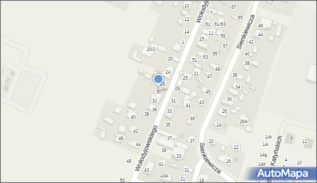 Stare Babice, Wołodyjowskiego Michała, 30, mapa Stare Babice