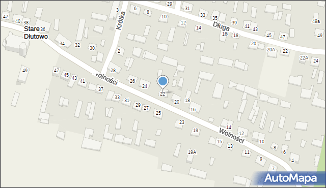 Stare Dłutowo, Wolności, 22, mapa Stare Dłutowo