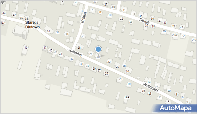 Stare Dłutowo, Wolności, 24, mapa Stare Dłutowo