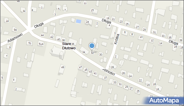 Stare Dłutowo, Wolności, 32, mapa Stare Dłutowo