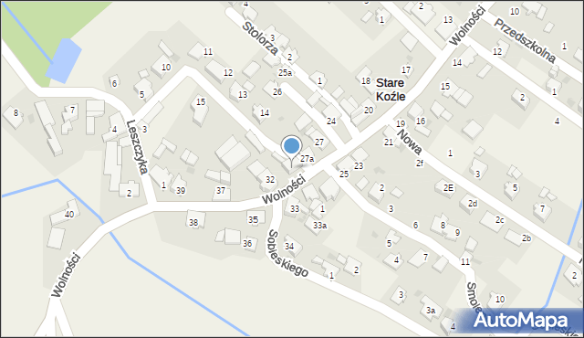 Stare Koźle, Wolności, 30, mapa Stare Koźle