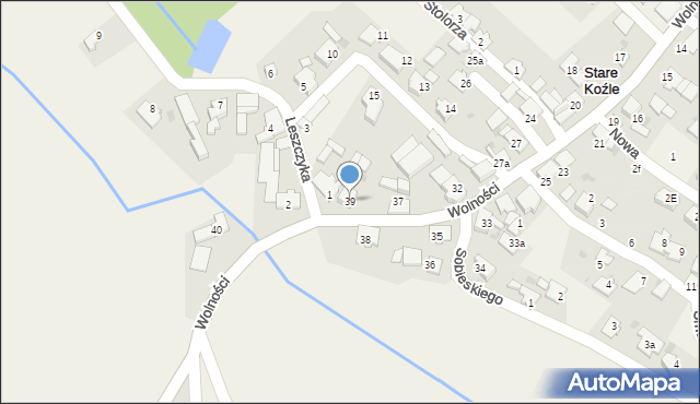 Stare Koźle, Wolności, 39, mapa Stare Koźle