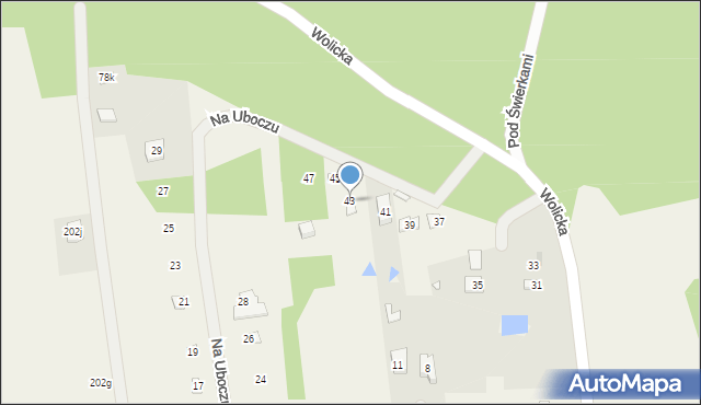 Stare Załubice, Wolicka, 43, mapa Stare Załubice