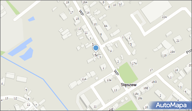 Stęszew, Wojska Polskiego, 5a, mapa Stęszew
