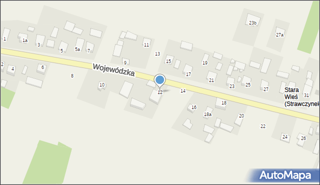 Strawczynek, Wojewódzka, 12, mapa Strawczynek