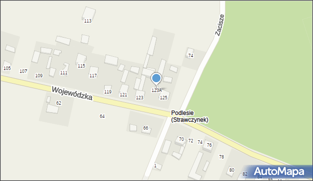 Strawczynek, Wojewódzka, 123A, mapa Strawczynek