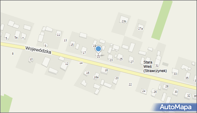 Strawczynek, Wojewódzka, 21, mapa Strawczynek