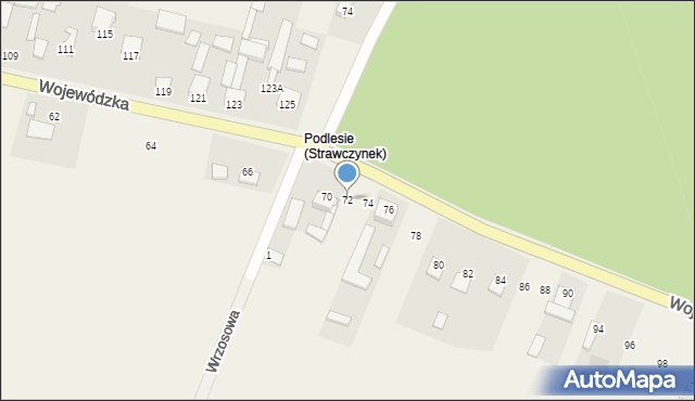 Strawczynek, Wojewódzka, 72, mapa Strawczynek
