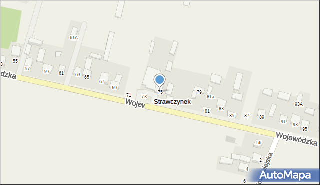 Strawczynek, Wojewódzka, 75, mapa Strawczynek
