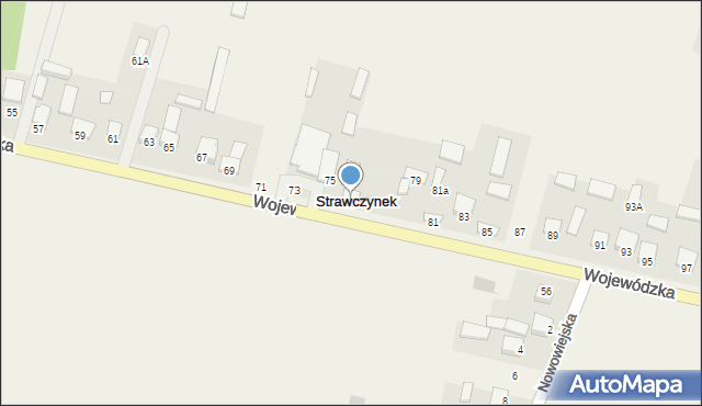 Strawczynek, Wojewódzka, 77, mapa Strawczynek