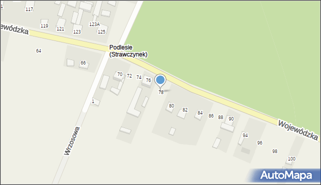 Strawczynek, Wojewódzka, 78, mapa Strawczynek