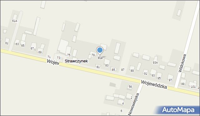 Strawczynek, Wojewódzka, 81a, mapa Strawczynek