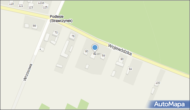 Strawczynek, Wojewódzka, 82, mapa Strawczynek