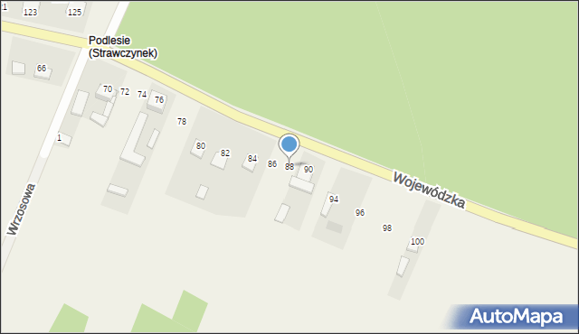 Strawczynek, Wojewódzka, 88, mapa Strawczynek