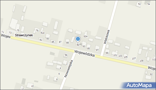 Strawczynek, Wojewódzka, 91, mapa Strawczynek
