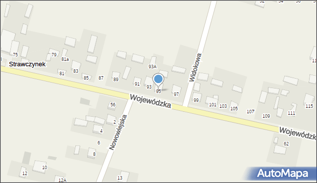 Strawczynek, Wojewódzka, 95, mapa Strawczynek