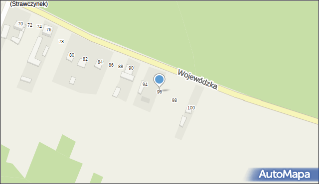 Strawczynek, Wojewódzka, 96, mapa Strawczynek