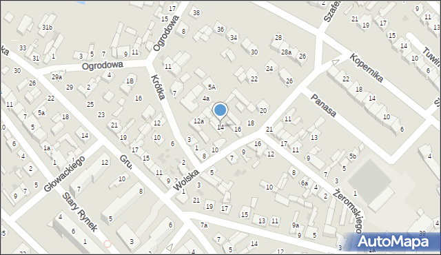 Stryków, Wolska, 14, mapa Stryków