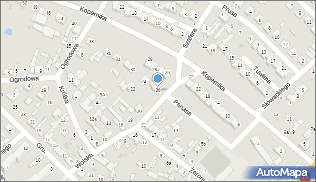 Stryków, Wolska, 26, mapa Stryków