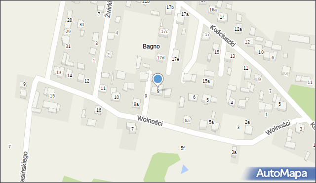 Strzebiń, Wolności, 8, mapa Strzebiń