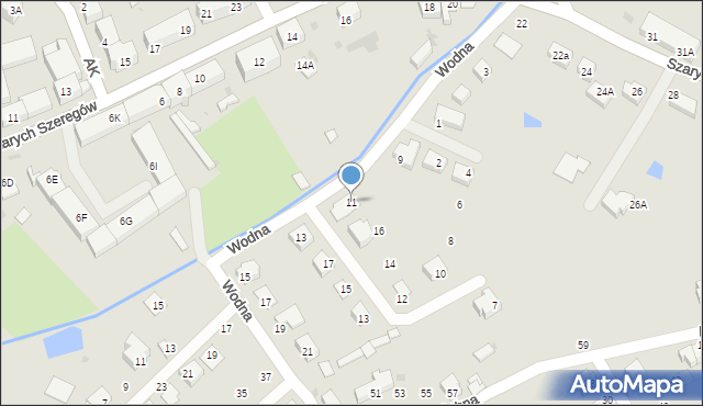 Strzegom, Wodna, 11, mapa Strzegom