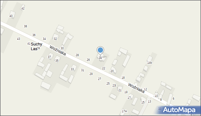 Suchy Las, Woźniaka Michała, ks., 24, mapa Suchy Las