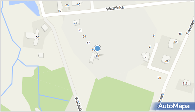 Suchy Las, Woźniaka Michała, ks., 63, mapa Suchy Las