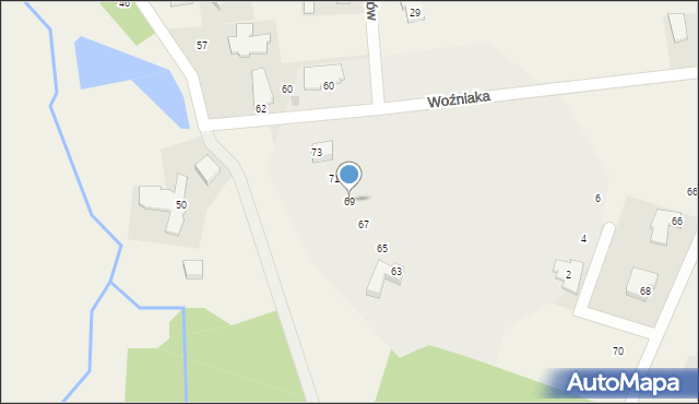 Suchy Las, Woźniaka Michała, ks., 69, mapa Suchy Las