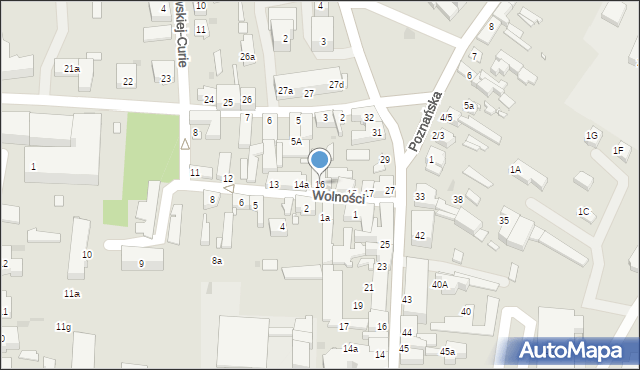 Sulechów, Wolności, 16, mapa Sulechów