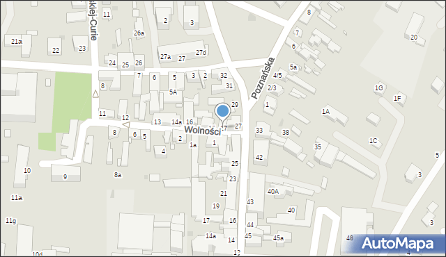 Sulechów, Wolności, 17, mapa Sulechów