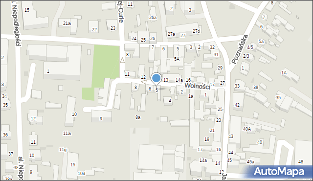 Sulechów, Wolności, 5, mapa Sulechów