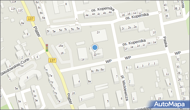 Sulęcin, Wojska Polskiego, 12, mapa Sulęcin