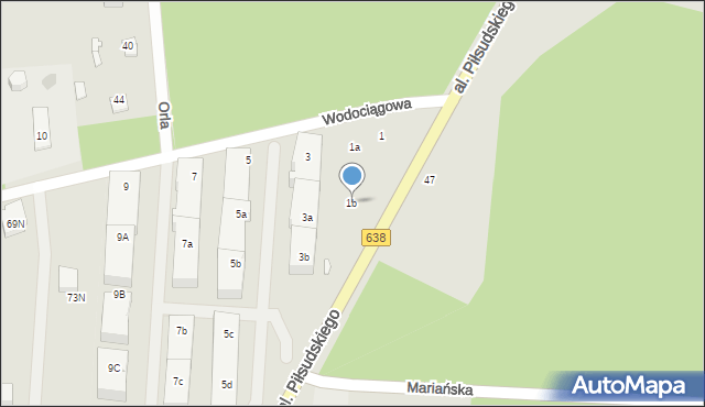 Sulejówek, Wodociągowa, 1b, mapa Sulejówek
