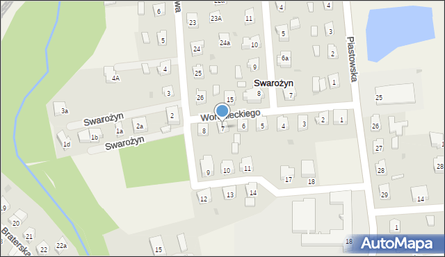 Swarożyn, Woronieckiego, 7, mapa Swarożyn