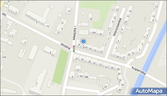 Świdnica, Wodna, 17, mapa Świdnicy