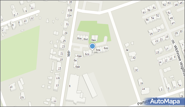 Świebodzin, Wojska Polskiego, 6cd, mapa Świebodzin