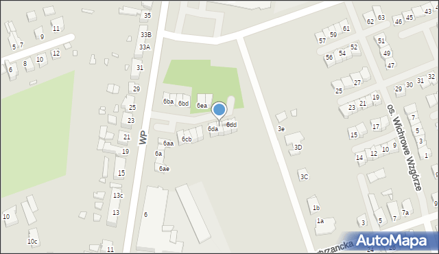 Świebodzin, Wojska Polskiego, 6db, mapa Świebodzin