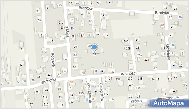 Świerklaniec, Wolności, 38, mapa Świerklaniec