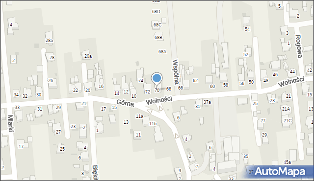 Świerklaniec, Wolności, 70, mapa Świerklaniec