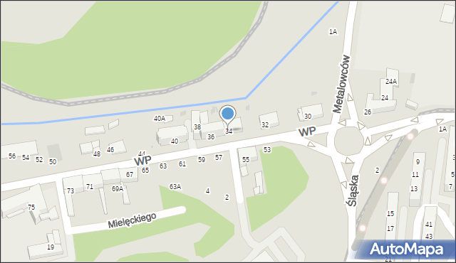 Świętochłowice, Wojska Polskiego, 34, mapa Świętochłowice